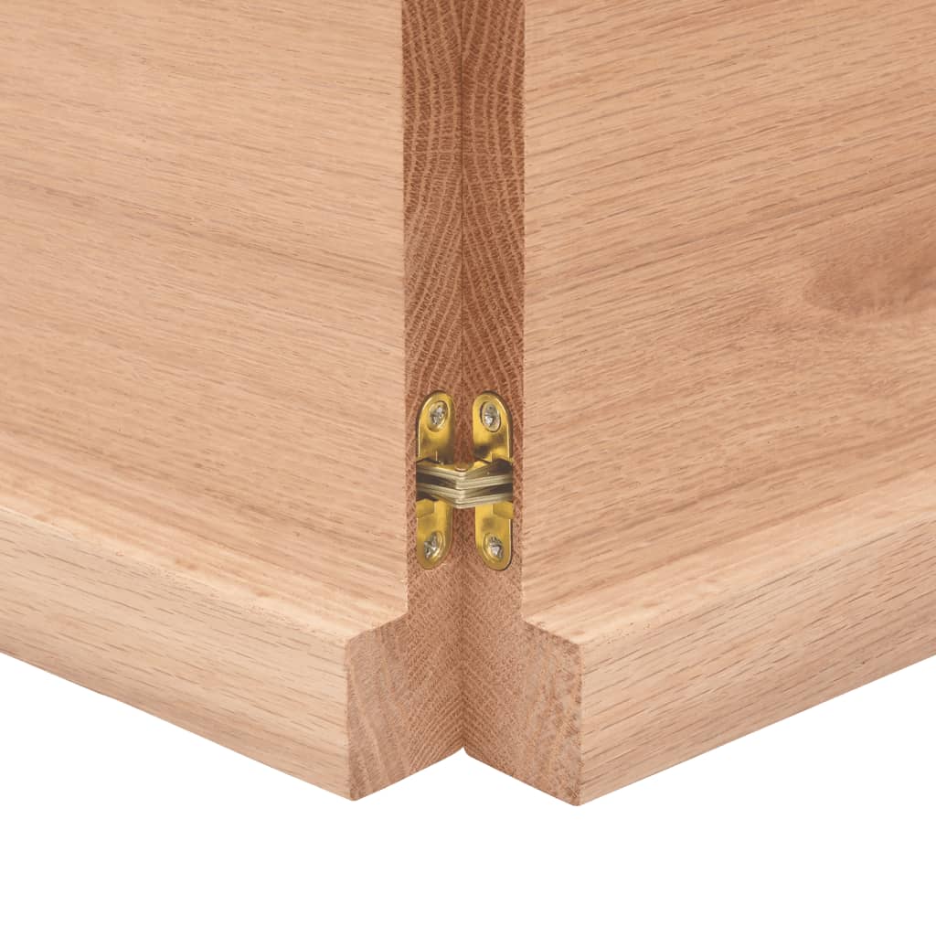 Bordplade til badeværelse 120x50x(2-4) cm massivt træ - lysebrun, 120 x 50 x 4 cm - number 7.