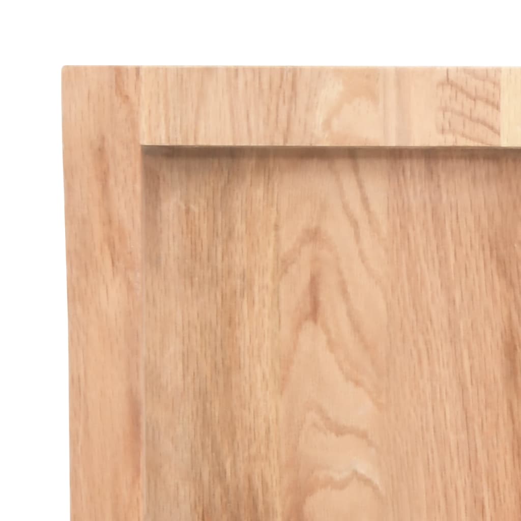 Bordplade til badeværelse 120x50x(2-4) cm massivt træ - lysebrun, 120 x 50 x 4 cm - number 6.