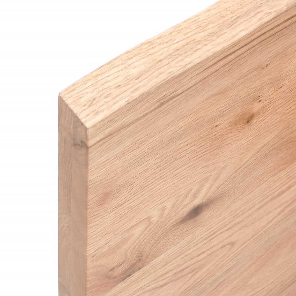 Bordplade til badeværelse 120x50x(2-4) cm massivt træ - lysebrun, 120 x 50 x 4 cm - number 8.