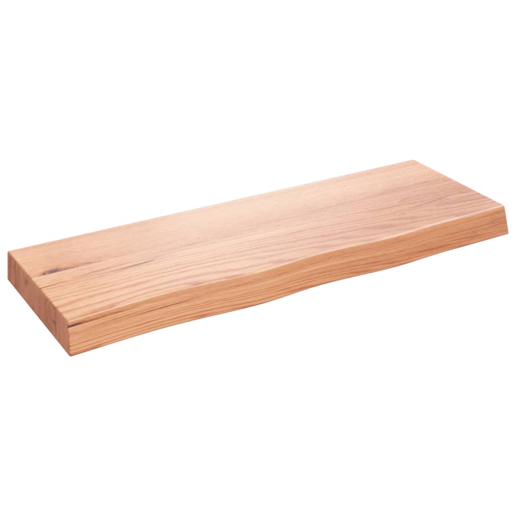 Bordplade til badeværelse 80x30x(2-6) cm massivt træ - lysebrun, 80 x 30 x 6 cm - number 2.