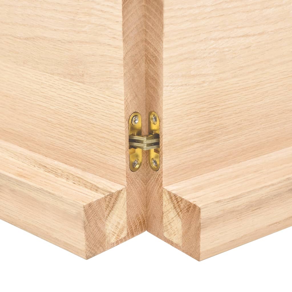 Bordplade til badeværelse 120x50x(2-6)cm massivt træ ubehandlet - naturfarvet, 120 x 50 x 6 cm - number 7.
