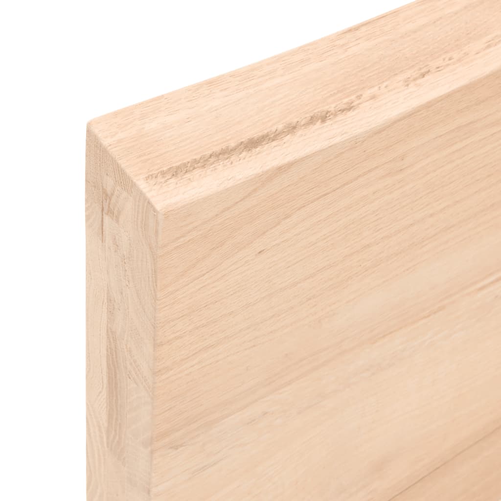 Bordplade til badeværelse 120x50x(2-6)cm massivt træ ubehandlet - naturfarvet, 120 x 50 x 6 cm - number 8.