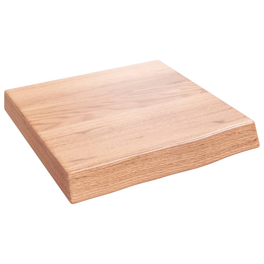 Bordplade til badeværelse 40x40x(2-6) cm massivt træ - lysebrun, 40 x 40 x 6 cm - number 2.