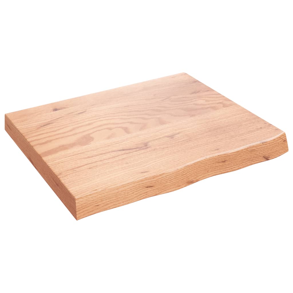 Tabell top 60x50x (2-6) cm behandlet fast eik - lysebrun, 60 x 50 x 6 cm, 1 - number 2.