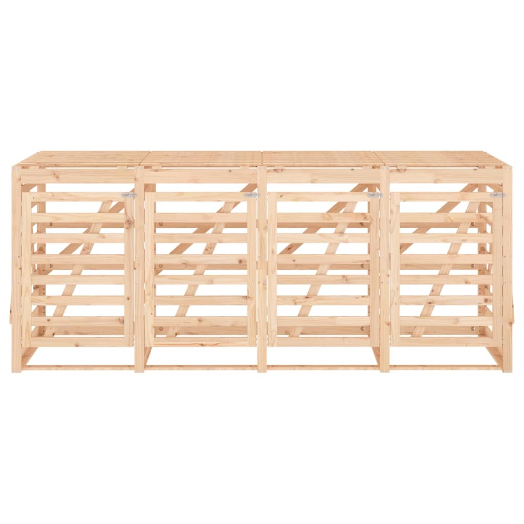 Firdobbelt skraldespandsskjuler massivt fyrretræ - fyrretræ naturlig, 1 - number 6.