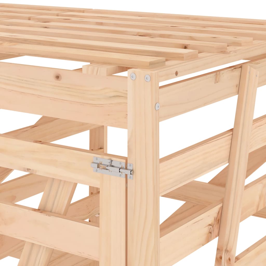 Firdobbelt skraldespandsskjuler massivt fyrretræ - fyrretræ naturlig, 1 - number 11.