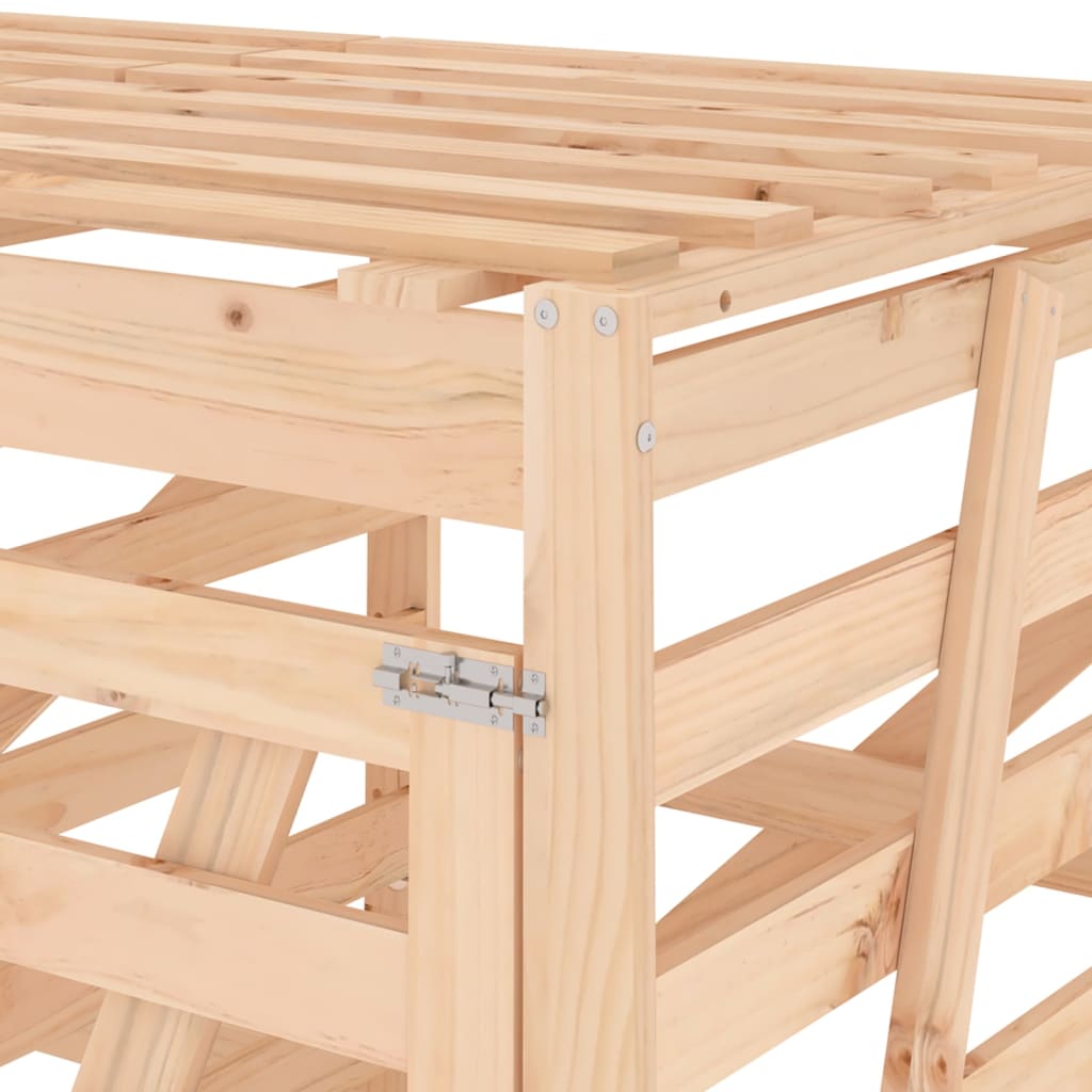 Dobbelt skraldespandsskjuler massivt fyrretræ - fyrretræ naturlig, 1 - number 11.