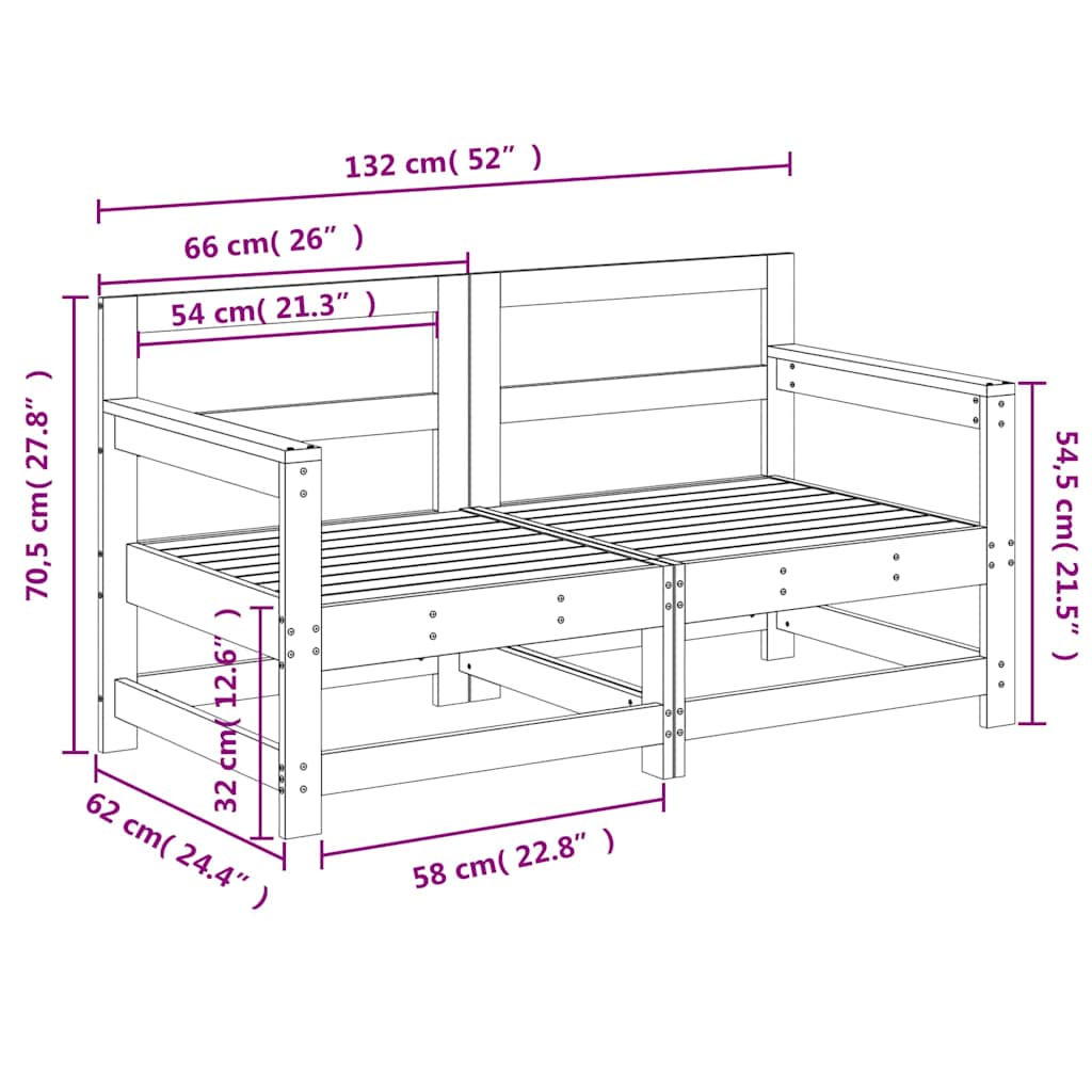 Kutni moduli za vrtnu garnituru 2 kom. čvrsta duglazija - number 8.