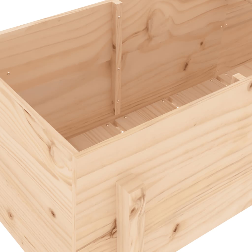 Raised bed solid pine - pine white, 119.5 x 82.5 x 78 cm, 1 - number 7.