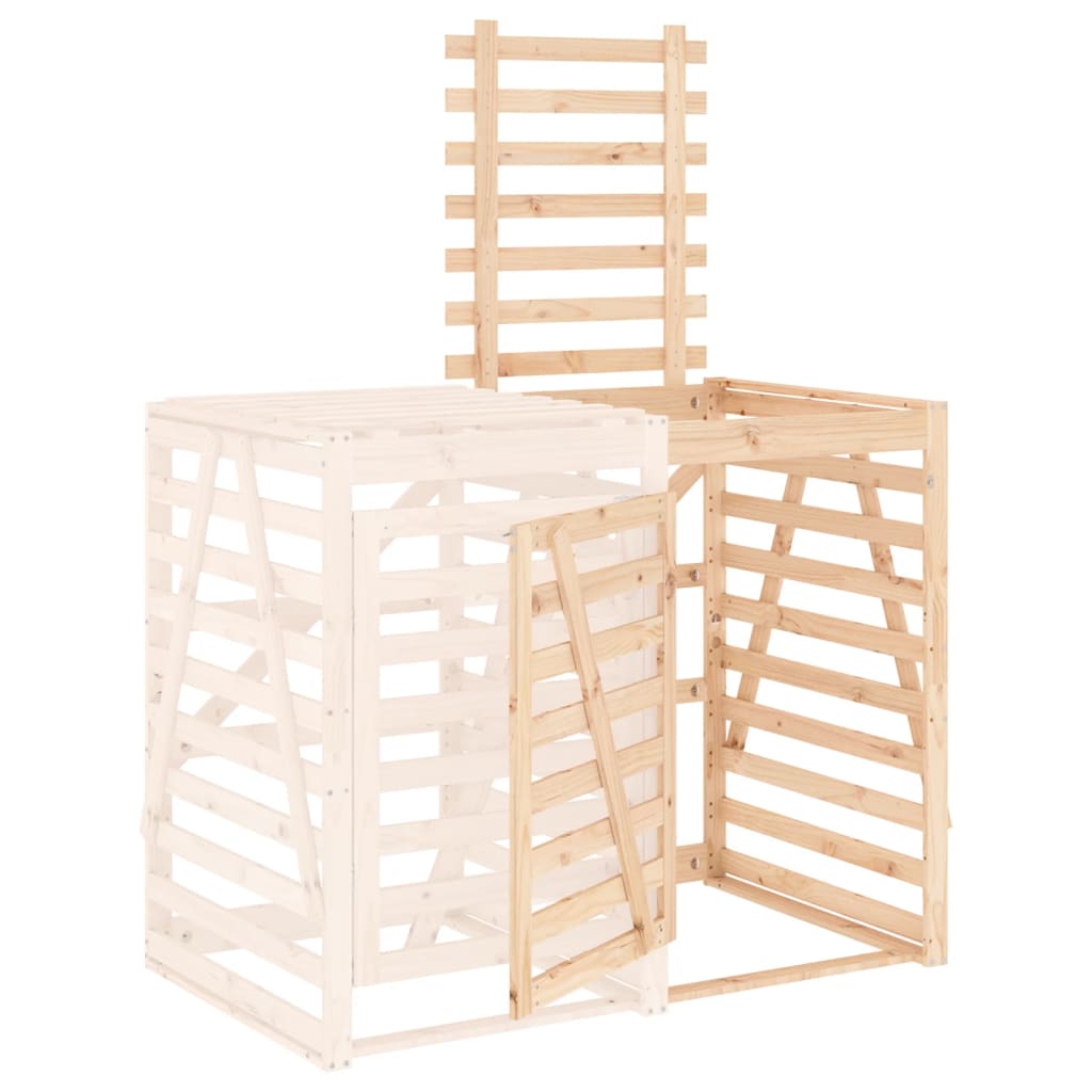 Udvidelse til skraldespandsskjuler massivt fyrretræ - fyrretræ naturlig, 78 x 91.5 x 128.5 cm, 1 - number 5.