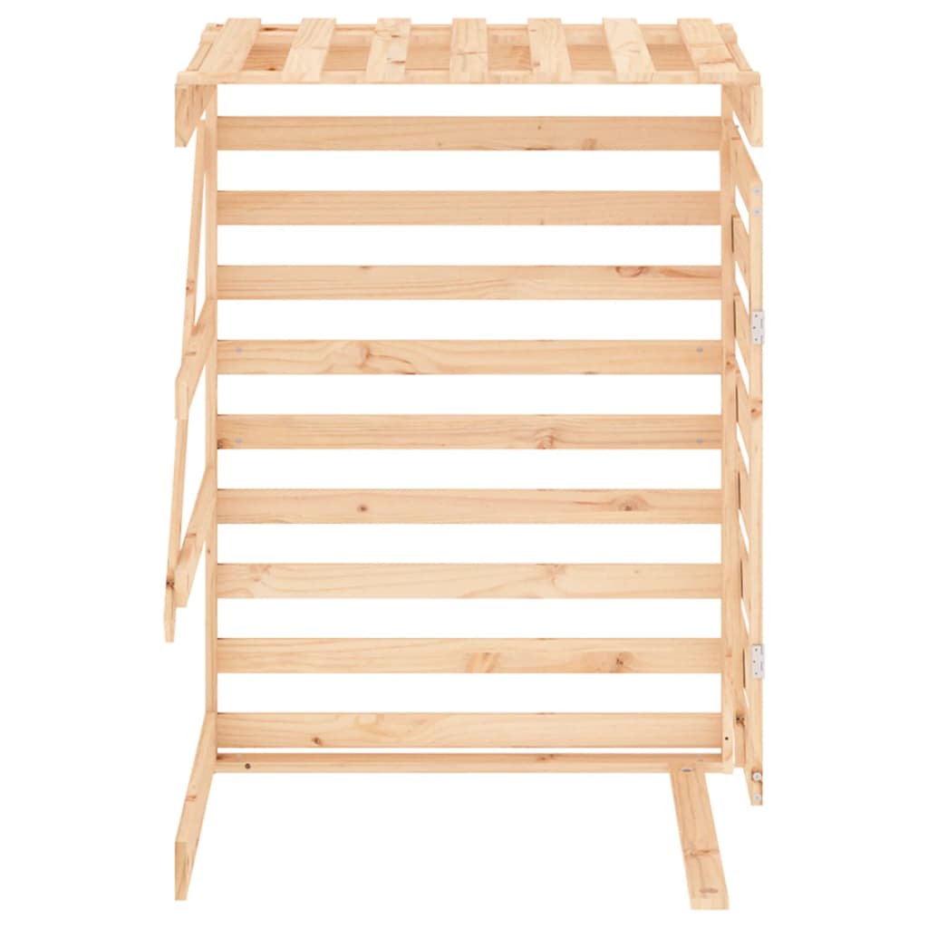 Udvidelse til skraldespandsskjuler massivt fyrretræ - fyrretræ naturlig, 78 x 91.5 x 128.5 cm, 1 - number 7.