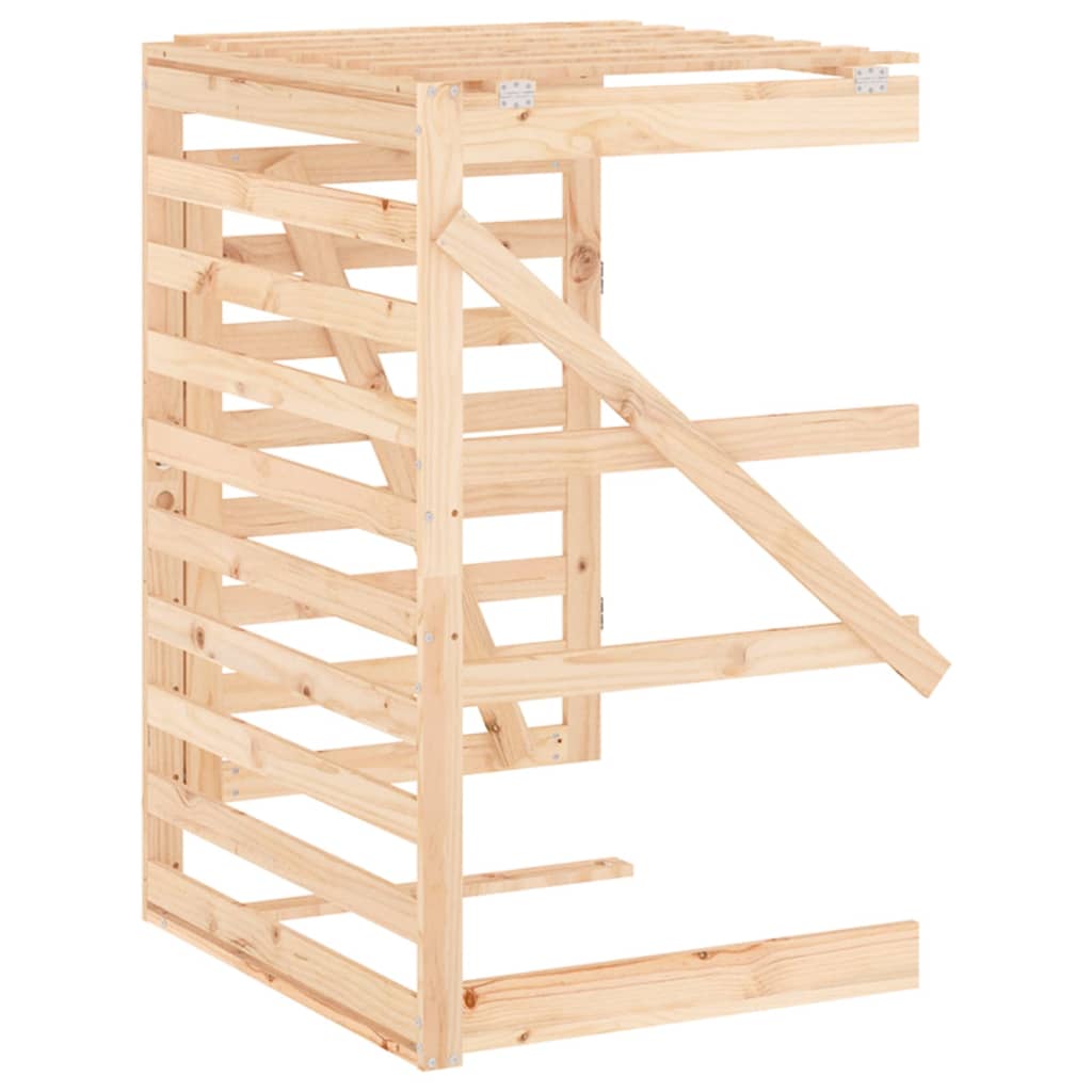 Udvidelse til skraldespandsskjuler massivt fyrretræ - fyrretræ naturlig, 78 x 91.5 x 128.5 cm, 1 - number 8.