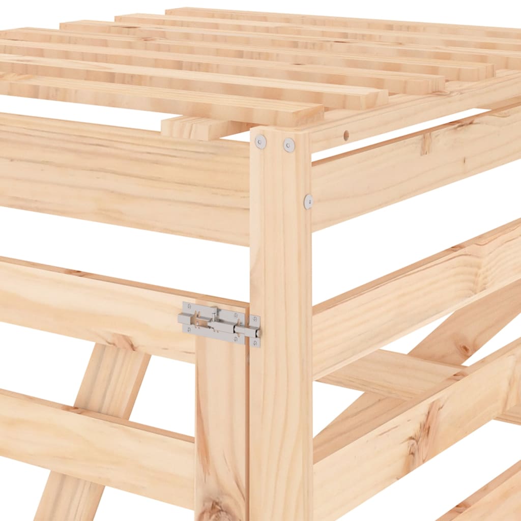 Udvidelse til skraldespandsskjuler massivt fyrretræ - fyrretræ naturlig, 78 x 91.5 x 128.5 cm, 1 - number 10.