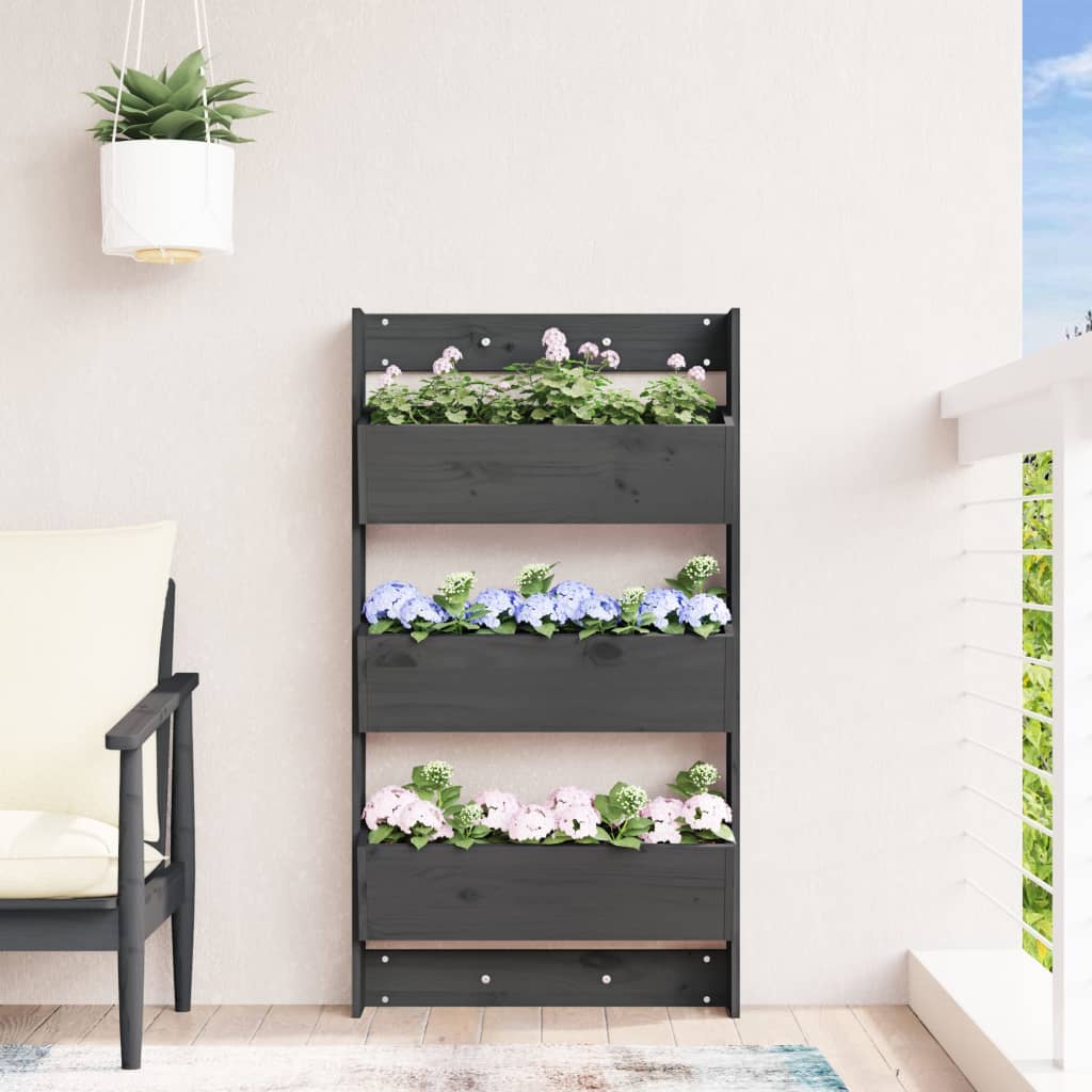 Plant wall 60x18.5x110 cm 3 levels solid - pine gray, 1 - number 3.