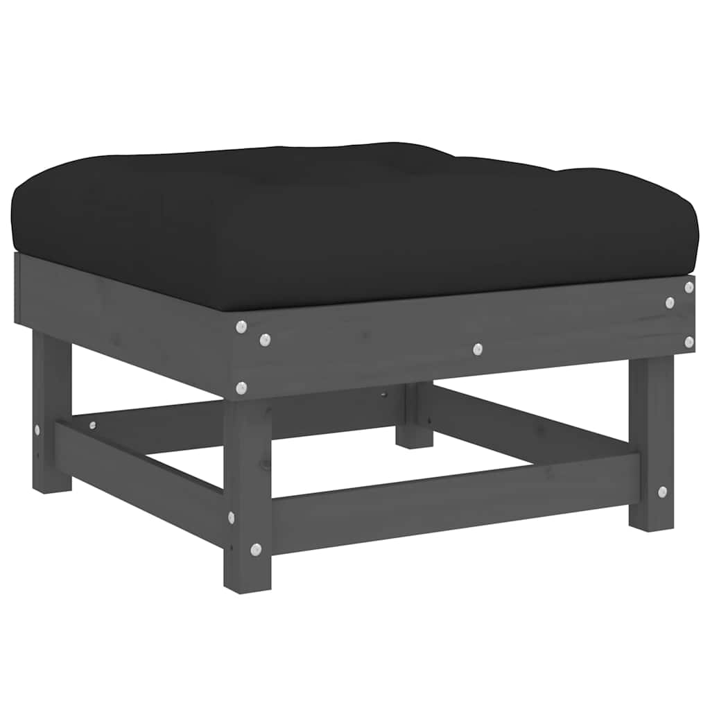 Podnožje za vrt 2 kom. sa masivnim jastucima - sivi bor, 1, 2x tabure za noge - number 3.