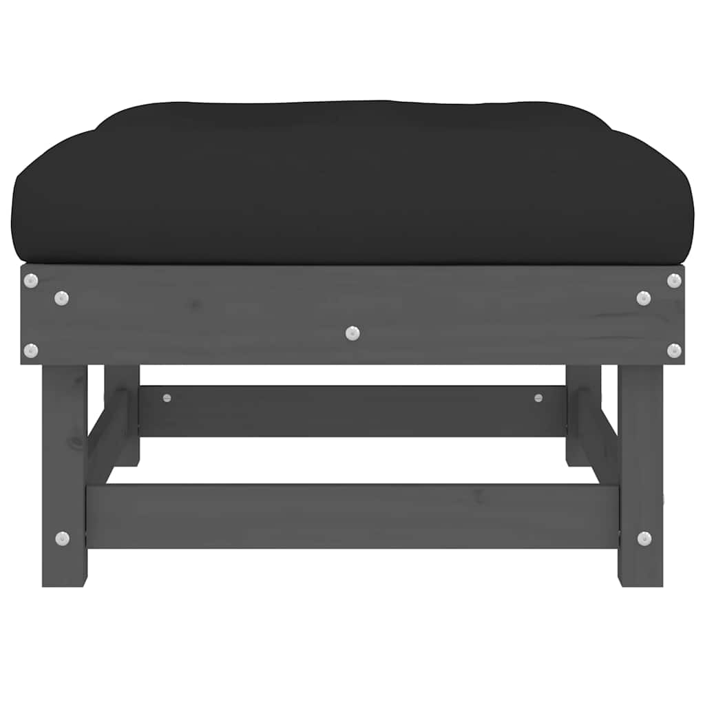 Podnožje za vrt 2 kom. sa masivnim jastucima - sivi bor, 1, 2x tabure za noge - number 4.