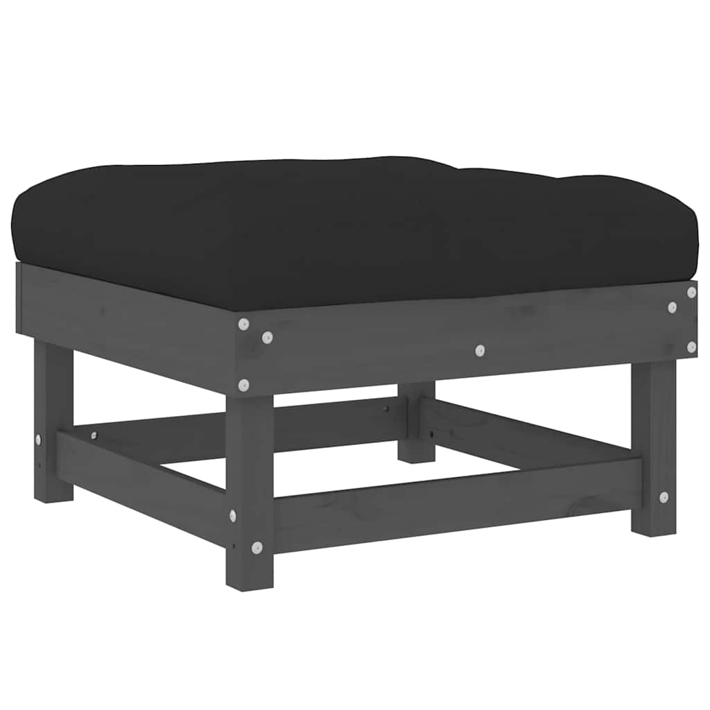 Podnožje za vrt 2 kom. sa masivnim jastucima - sivi bor, 1, 2x tabure za noge - number 7.