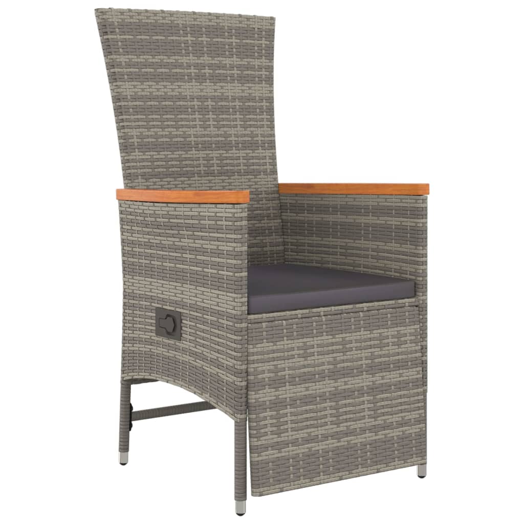 Spisebordsett for hagedelene med puter polyrattangrå - 150 cm bordlengde, 7, ooo 1, 6 - number 5.