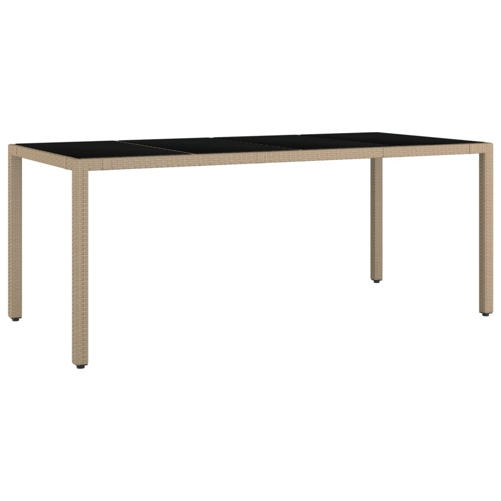 Spisebordssæt til haven dele med hynder polyrattan beige - 190 cm bordlængde, 9, ooo 1, 8 - number 6.
