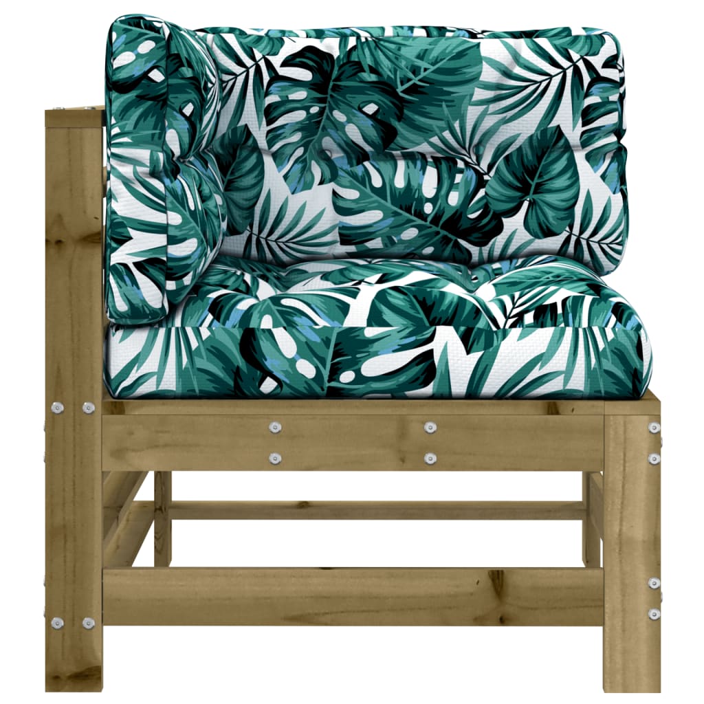 Kutni moduli za kauč 2 kom. s jastucima impregnirana borovina - smeđa, 1, 2x kutni dio - number 5.