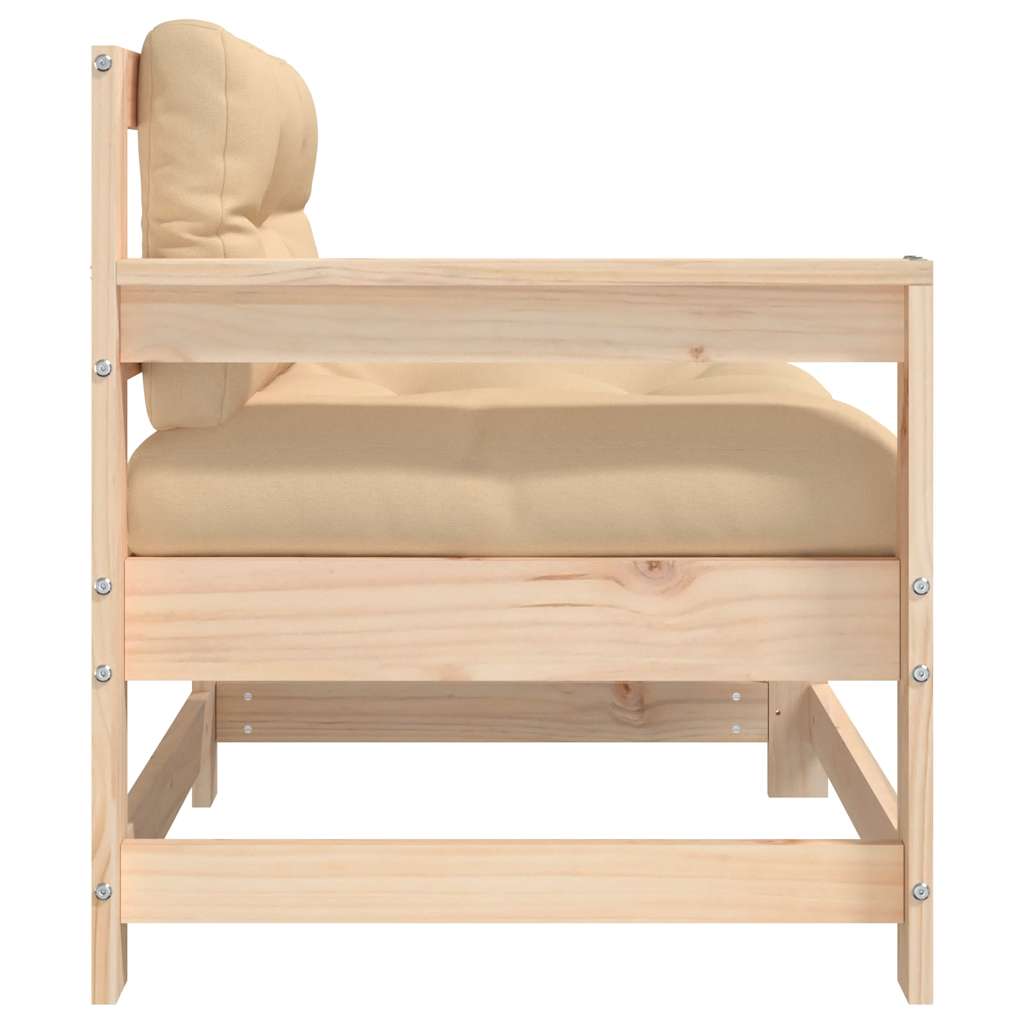 Krzesło ogrodowe z poduszkami sosna lita - sosna naturalna, 1, krzesło - number 5.