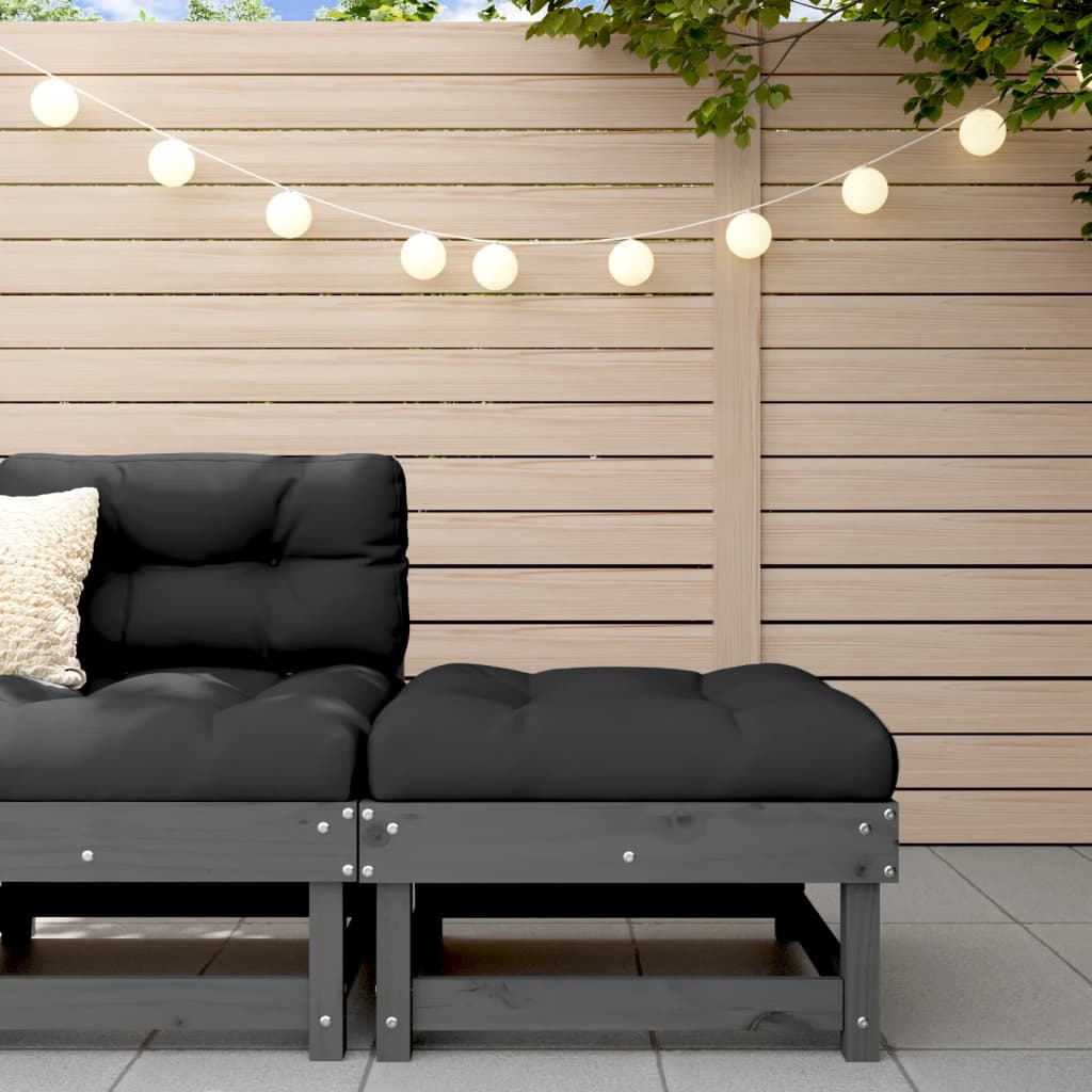 Haveskammel massivt - fyrretræ grå, 1, fodskammel - number 1.