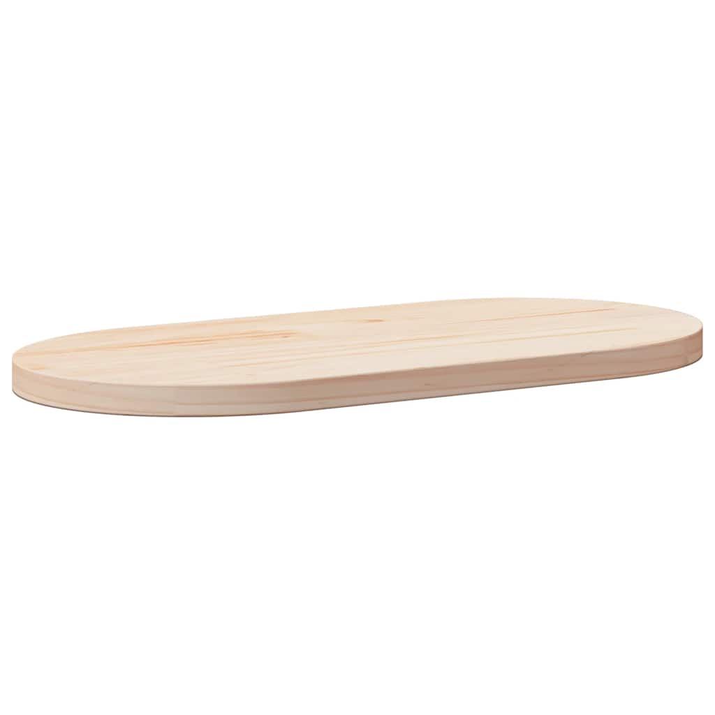 Bordplade 70x35x2,5 cm oval massivt fyrretræ - naturfarvet, 70 x 35 x 2.5 cm, 1 - number 1.