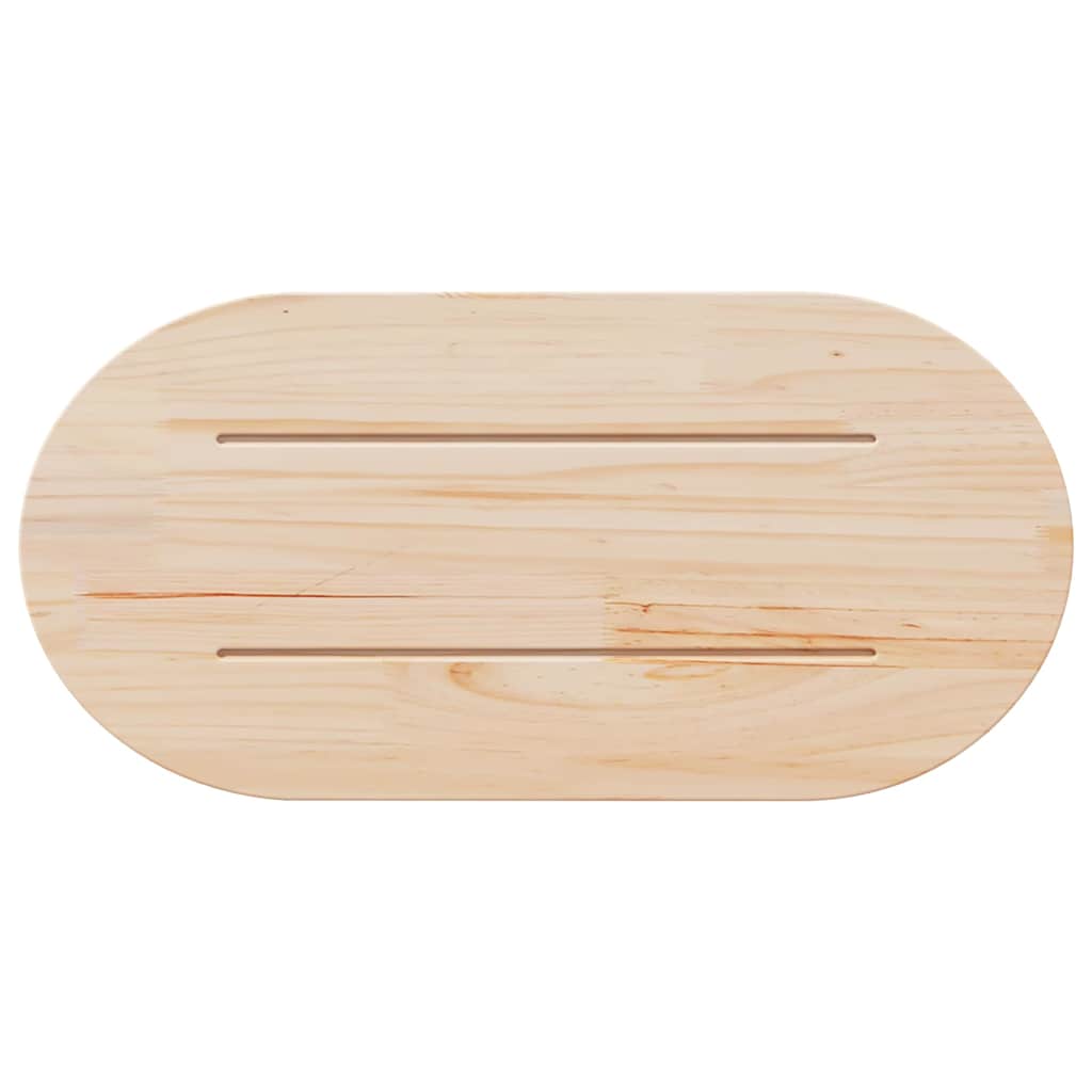 Bordplade 70x35x2,5 cm oval massivt fyrretræ - naturfarvet, 70 x 35 x 2.5 cm, 1 - number 4.