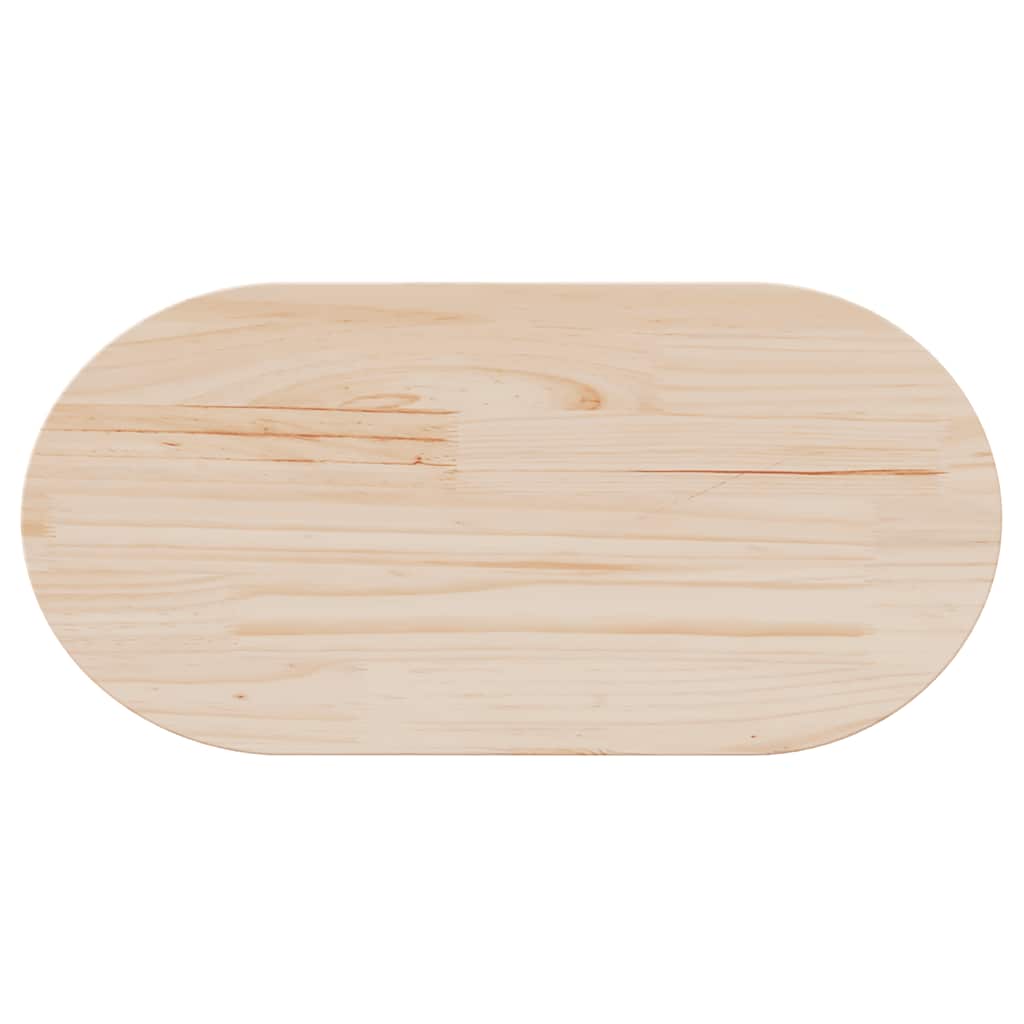 Bordplade 70x35x2,5 cm oval massivt fyrretræ - naturfarvet, 70 x 35 x 2.5 cm, 1 - number 5.