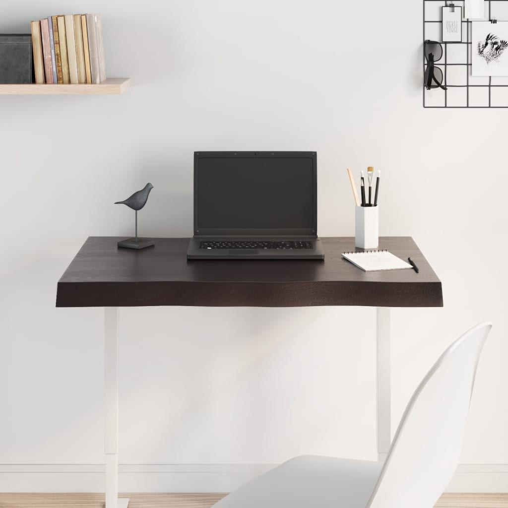 Blat stołu dąb naturalny z krawędzią obrobioną - ciemny brąz, 80 x 50 x 2 cm, 1 - number 3.