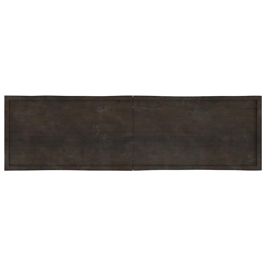 Bordplate 220x60x (2-6) cm naturlig kantbehandlet tre - mørkebrunt, 220 x 60 x 6 cm, 1 - number 4.