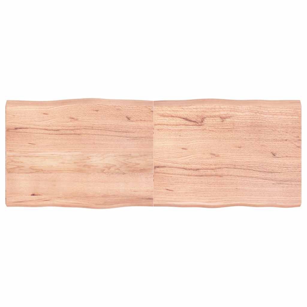 Bordplade 160x60x(2-6) cm naturlig kant behandlet træ - lysebrun, 160 x 60 x 6 cm, 1 - number 1.