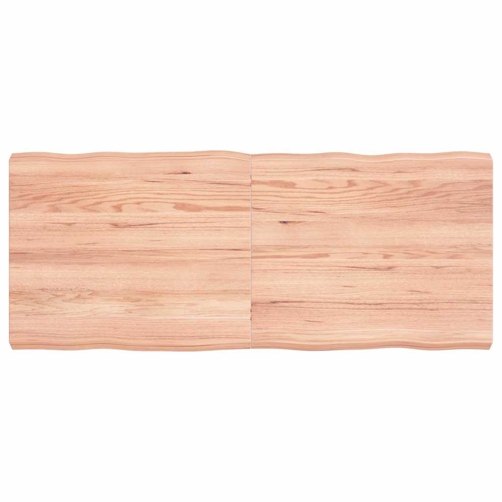 Bordplade 120x50x(2-6) cm naturlig kant behandlet træ - lysebrun, 120 x 50 x 6 cm, 1 - number 2.