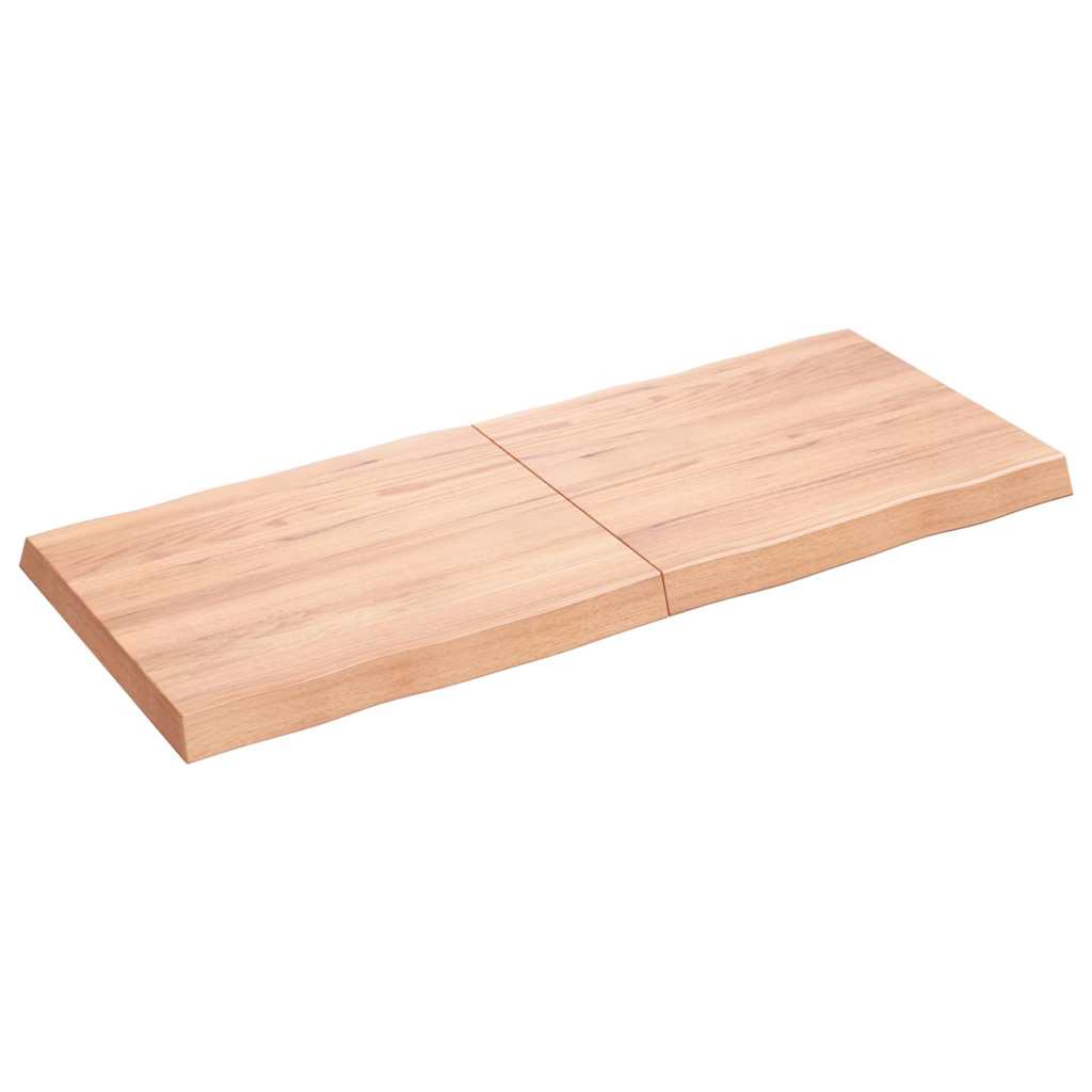 Bordplade 120x50x(2-6) cm naturlig kant behandlet træ - lysebrun, 120 x 50 x 6 cm, 1 - number 3.