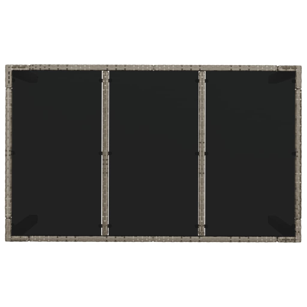 Stol za blagovaonicu za vrt 7 dijelova s ​​jastucima polirattan sivi - duljina stola od 150 cm, 4x stolica + 2x fotelje + tablica, 1 - number 11.