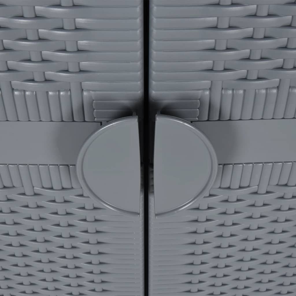 Ormarić za odlaganje za vrt 65x45x172 cm poliratan sivi - number 5.