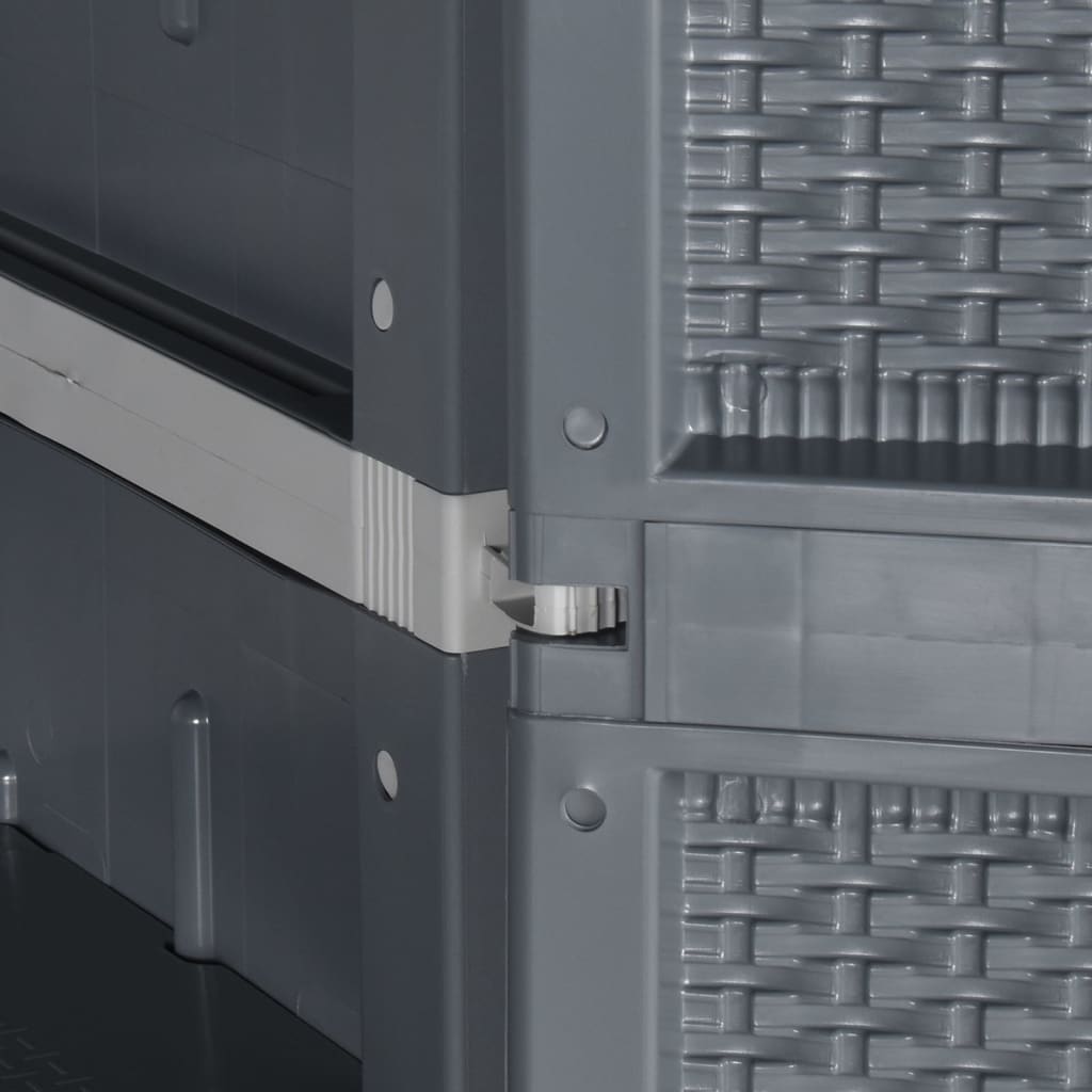 Ormarić za odlaganje za vrt 65x45x172 cm poliratan sivi - number 7.