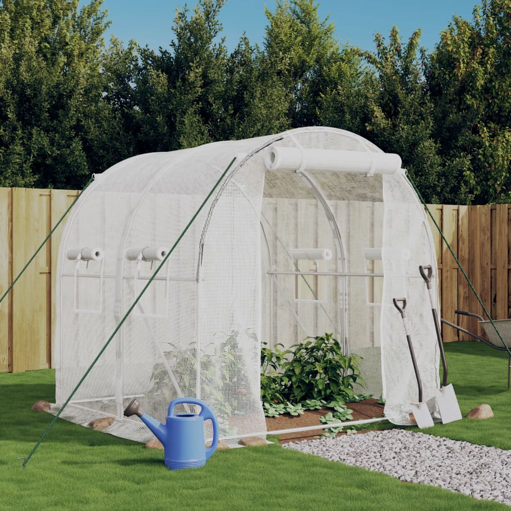 Greenhouse with steel frame 4 m² - white, 2 x 2 x 2 m, 1 - number 1.