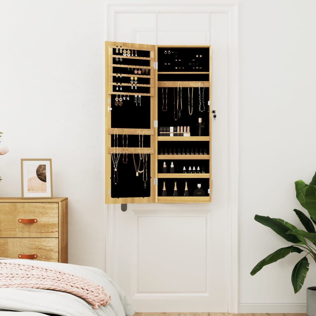 Væghængt smykkeskab med spejl 37,5x10x106 cm - brun, 37.5 x 10 x 106 cm, 1 - number 3.