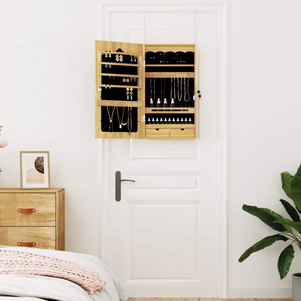 Wall-mounted jewelery cabinet with mirror 37.5x10x67 cm - brown, 37.5 x 10 x 76 cm, 1 - number 3.