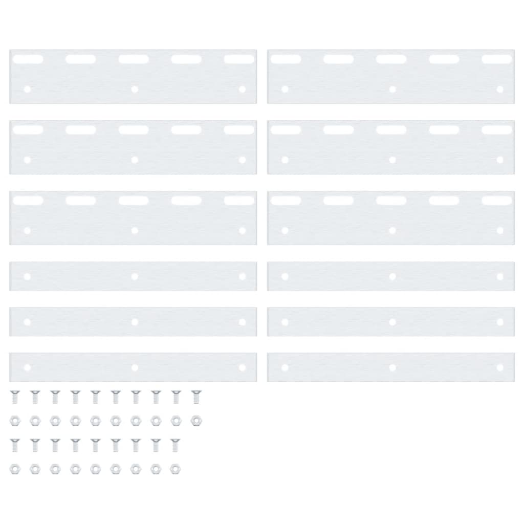 Mounting plates 6 pcs. 20 cm stainless steel silver colored - 20 cm (6 pieces), 1 - number 2.