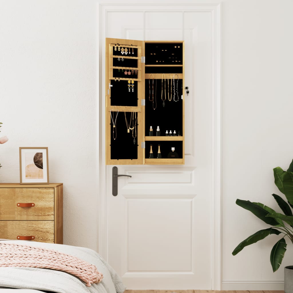 Væghængt smykkeskab med spejl 30x8,5x90 cm - brun, 1 - number 3.