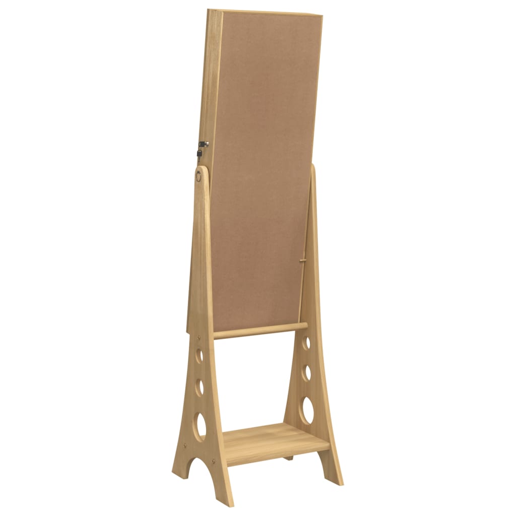 Jewelry cabinet with mirror and led light freestanding - brown, 1 - number 6.