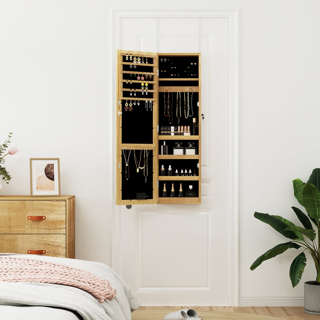 Wall-mounted mirror cabinet with led light - brown, 1 - number 3.