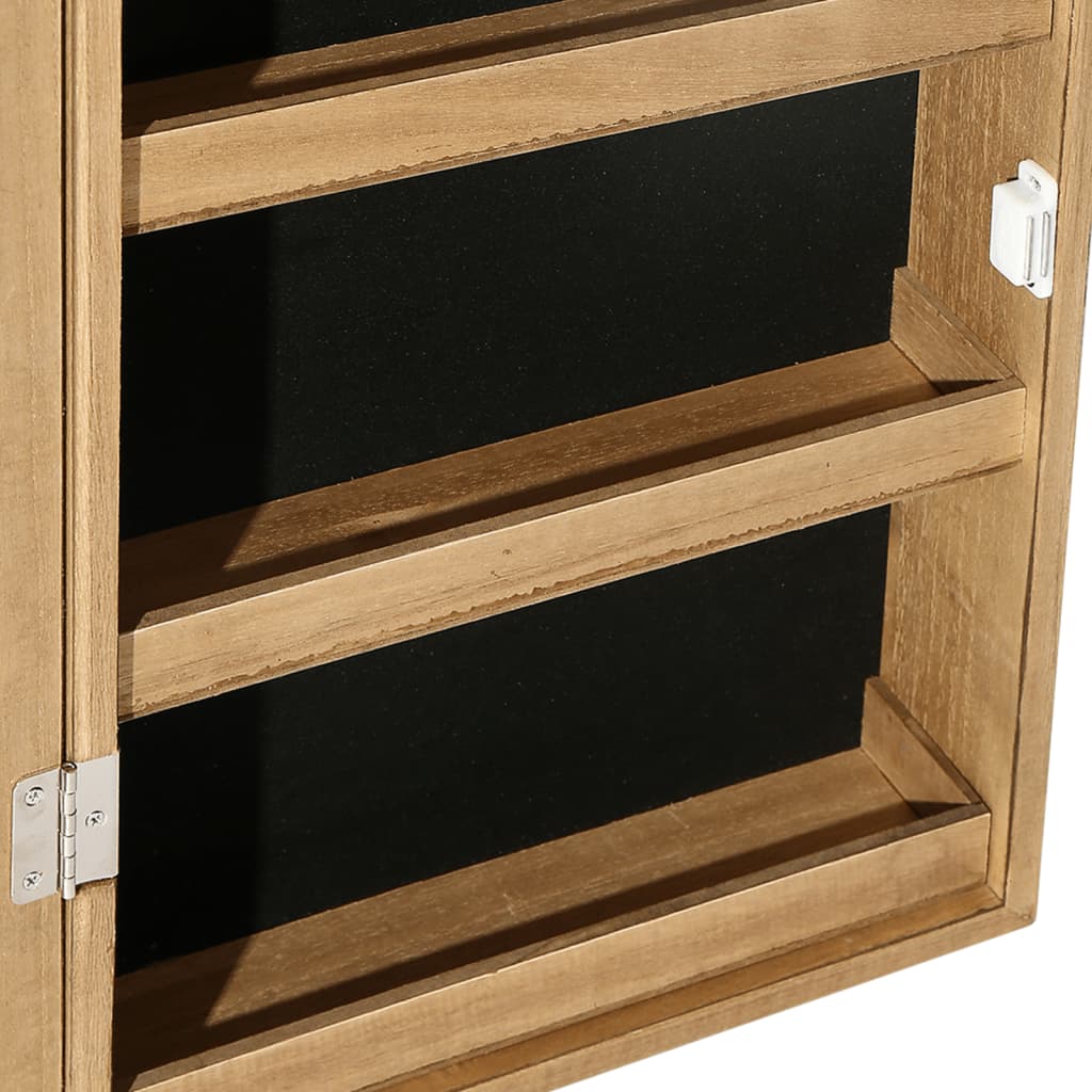 Wall-mounted mirror cabinet with led light - brown, 1 - number 9.