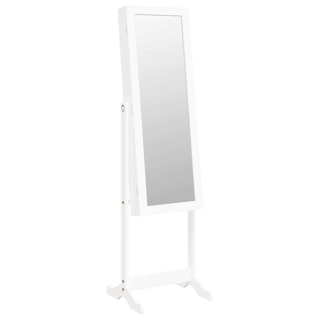 Armoire à bijoux avec miroir et lumière led sur pied - blanc, 1 - number 2.