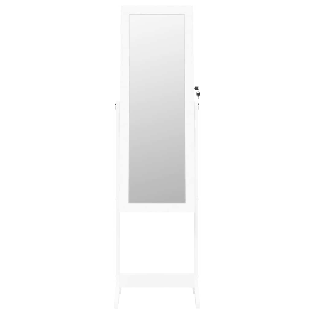 Armoire à bijoux avec miroir et lumière led sur pied - blanc, 1 - number 4.