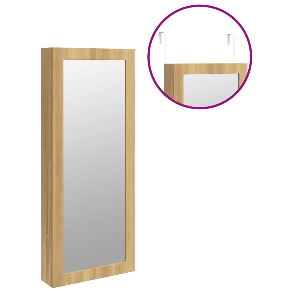 Wall-mounted mirror cabinet with led lights - brown, 1 - number 9.