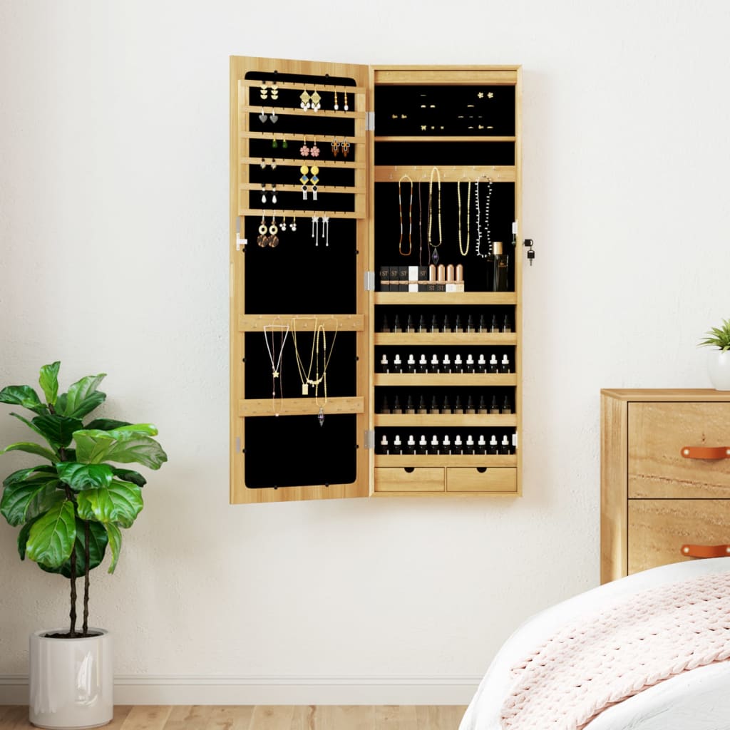 Væghængt spejlskab med led-lys - brun, 1 - number 1.