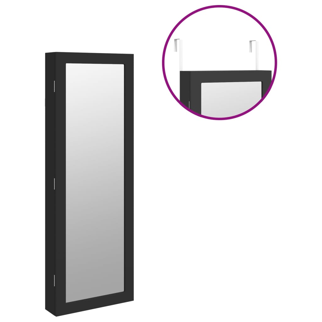 Wall-mounted mirror cabinet with led light - black, 1 - number 9.
